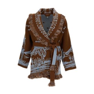 Alanui Truien & Vesten, Dames, Bruin, S, Wol, Canyon Spirit Cardigan