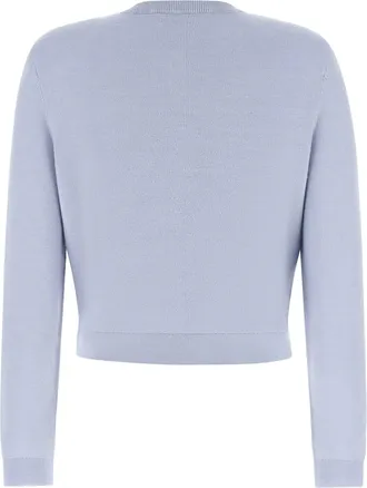 Self Portrait Womens Cardigan Preppy Lace Blue Main: Polyester Cardigans Sweater