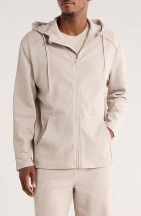 90 Degree by Reflex Oberon Jacquard Full Zip Hoodie in Shadow Rock at Nordstrom Rack, Size Xx-Large