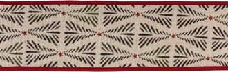 Melrose International Rustic Holiday Pine Ribbon 4 x 5 yds. - Black; Beige