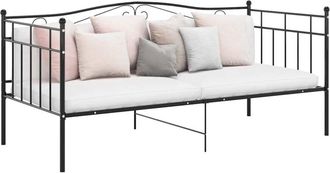 vidaXL Estructura De Sof&aacute; Cama Sin Colch&oacute;n Metal Negro 90x200 Cm Vidaxl