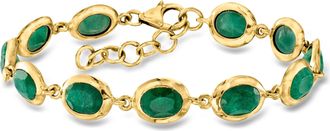 Ross-Simons Emerald Bracelet in 18kt Gold Over Sterling