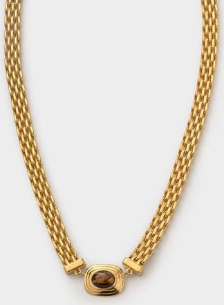 Katie Loxton TigerS Eye Button Necklace in Gold Coated at Nordstrom