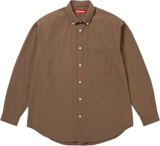 SUPREME FW25 Pinstripe Shirt Brown SUP-FW25-142-BRWN