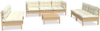 vidaXL Muebles De Jard&iacute;n 8 Piezas Cojines Madera Maciza De Pino Vidaxl