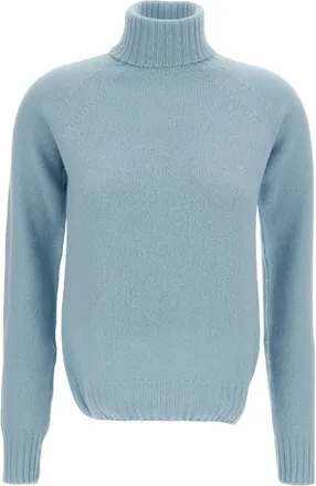 Drumohr Truien & Vesten, Dames, Blauw, XS, Wol, Gebreide trui met coltrui