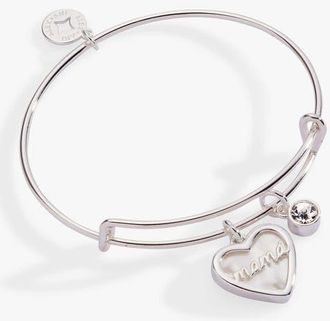 Alex and Ani Mam&aacute; Mother of Pearl Heart Bangle Bracelet Duo in Silver at Nordstrom