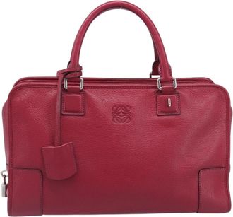 Loewe Amazona Leather Red Leather Handbag (Pre-Owned)