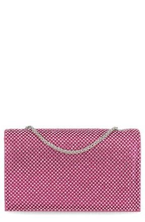 Jessica McClintock Adria Embellished Faux Leather Clutch in Fuschia at Nordstrom Rack