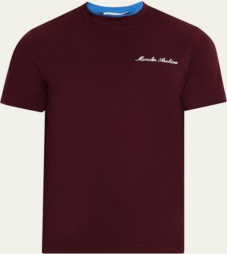 Moncler Mens Embroidered Logo Cotton T-Shirt