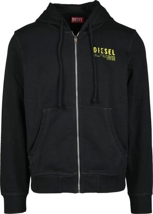 Diesel Zip-throughs, male, Black, S, Cotton Blend Sweatshirt