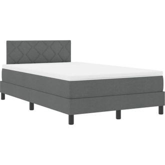vidaXL Vidaxl - Cama Box Spring Con Colch&oacute;n Gris Oscuro 120 X 200 Cm Tela