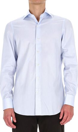Finamore Traveller Tailored Shirt in Royal Oxford Linea Milano