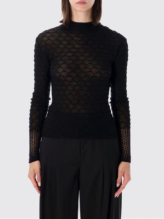 Lanvin Top a maniche lunghe in maglia di lana e mohair con collo alto