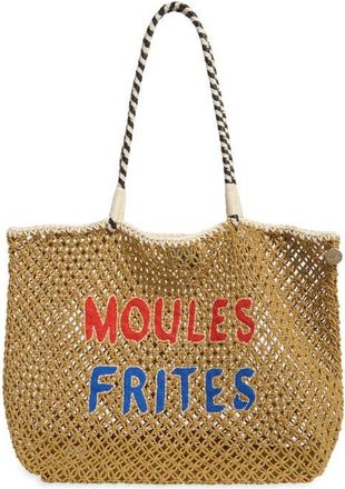 Clare Vivier L&eacute;t&eacute; Moules Frites Cotton Crochet Tote in Tan at Nordstrom