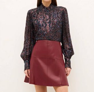 Marie Oliver Montana Metallic Silk Blouse In Riverbend