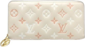 Louis Vuitton Cream Leather Long Wallet (Bi-Fold) (Pre-Owned)