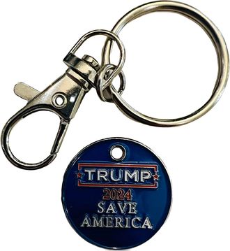 Generic Shopping Cart / Trolley Quarter Coin With Keyring, Donald Trump, S
