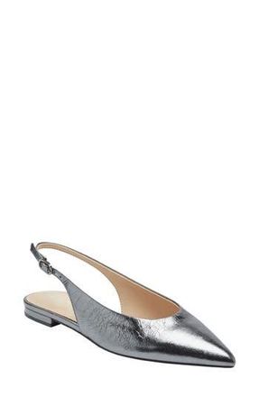 Marc Fisher Grissy Slingback Flat in Metallic Silver at Nordstrom Rack, Size 9.5