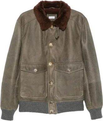 Brunello Cucinelli Shearling-trim Button-up Jacket