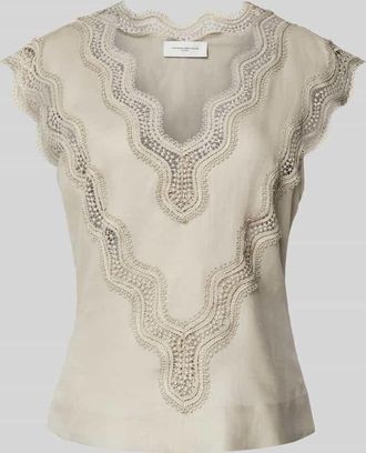 Copenhagen Muse Regular Fit Blusentop aus Lyocell-Leinen-Mix Modell NATULI-TOP in Beige, Gr&ouml;&szlig;e XS