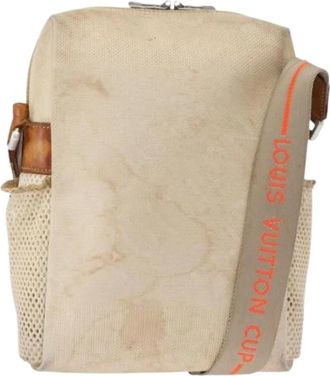 Louis Vuitton Pre-owned Cross Body Bags, female, White, Size: ONE SIZE Pre-owned Canvas Cross Body Bag