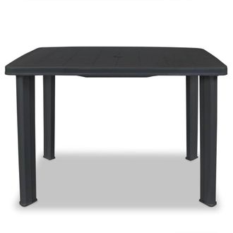 Berkfield Home Garden Table Anthracite 101x68x72 cm Plastic in Charcoal | Size: 101 x 68 x 72 cm