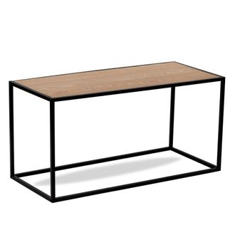 Nordlys Mesa de centro estilo industrial en madera y aceto negro