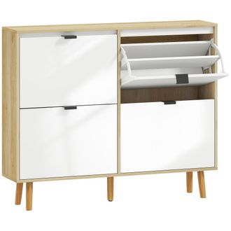 HOMCOM Zapatero estrecho 105x24x92.5 cm blanco