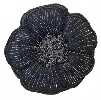 Mary Frances Petal Me Beaded Crossbody Bag In Black