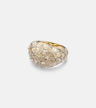 Yvonne L&eacute;on Yvonne L&eacute;on D&ocirc;me Fleurie 9kt gold (375/1000) ring with diamonds