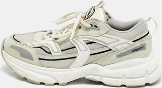 Axel Arigato Tricolor Mesh And Nubuck Leather Marathon Runner Lace Up Sneakers