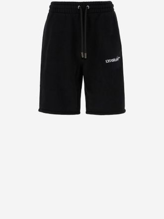 Off-white Baumwollshorts mit heraldischem Pfeil in gebrochenem Wei&szlig;