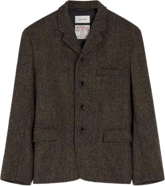Christophe Lemaire Blazer con motivo pied-de-poule - Marrone