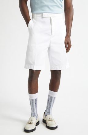 Thom Browne Typewriter Cloth Utility Chino Shorts in White at Nordstrom, Size 3
