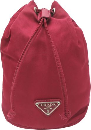 Prada Red Color Nylon Pouch (Pre-Owned)