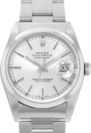 Rolex Pre-owned Rolex Datejust 36 Automatic Chronometer Silver Dial Mens Watch 16200 SSO