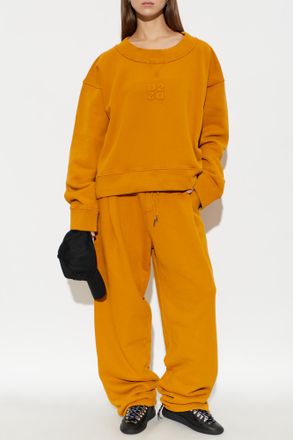 Dsquared2 Cotton Sweatshirt With Embroidered Logo, Womens, Orange