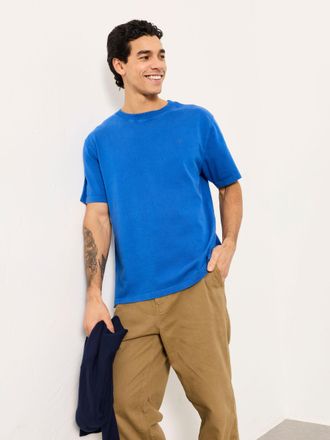 Fat Face FatFace Alton Relaxed Fit Cobalt Blue Heavyweight T-Shirt