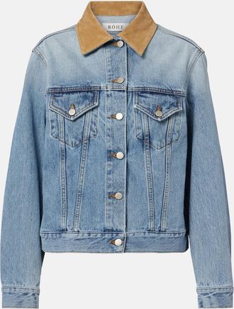 R&oacute;he R&oacute;he Suede-trimmed denim jacket