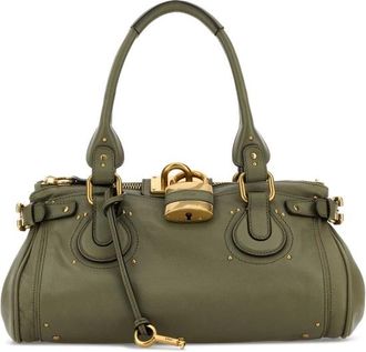 Chlo&eacute; Army Green Leather Paddington Shoulder Bag
