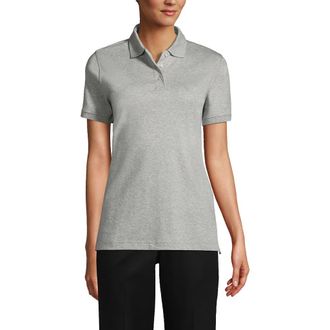 Lands End School Uniform Short Sleeve Interlock Polo Shirt in Gray Heather at Nordstrom, Size X-Large