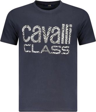 Cavalli Regular Fit T-Shirt - Heren - T-shirts - Blauw - M - Katoen - Tops