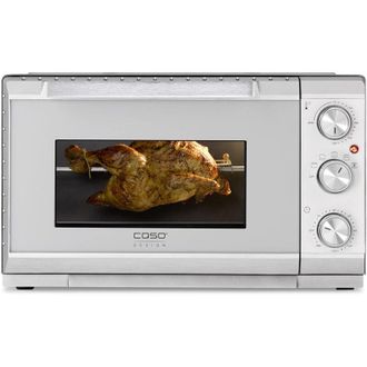 Caso To 20 SilverStyle - Forno di design, 20 litri, 3 livelli di alloggiamento, 70 - 230 &deg;c, 5 funzioni: aria calda, spiedino girevole con motore, calore