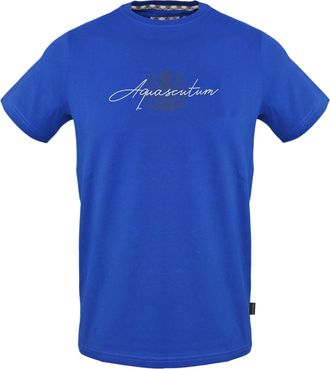Aquascutum Aquascutum Script T-shirt voor heren (Blauw)