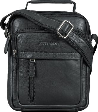 STILORD Ruben Mens Leather Crossbody Bag Small Shoulder Bag Vintage Messenger Bag Genuine Leather for Everyday Work Travel Office Tablet 10.9 Inch Colour:blac