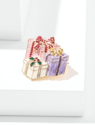 Talbots Pretty Presents Brooch - Multi/Gold - 001 Talbots