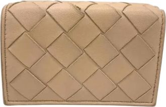 Bottega Veneta Tweedehands leren portemonnees - Dames - Vintage Accessoires - Beige - ONE Size - Vintage