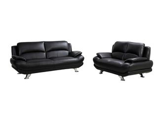 Vente-Unique Sof&aacute; 3+2 plazas de piel sint&eacute;tica MUSKO - Negro