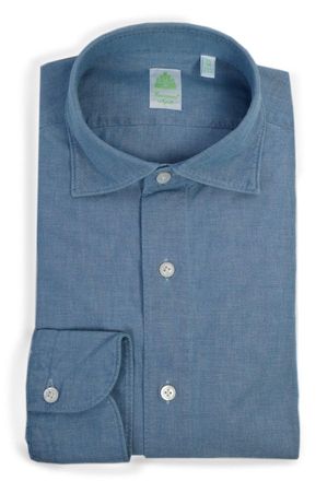 Finamore Gaeta Chambray Tailored Shirt